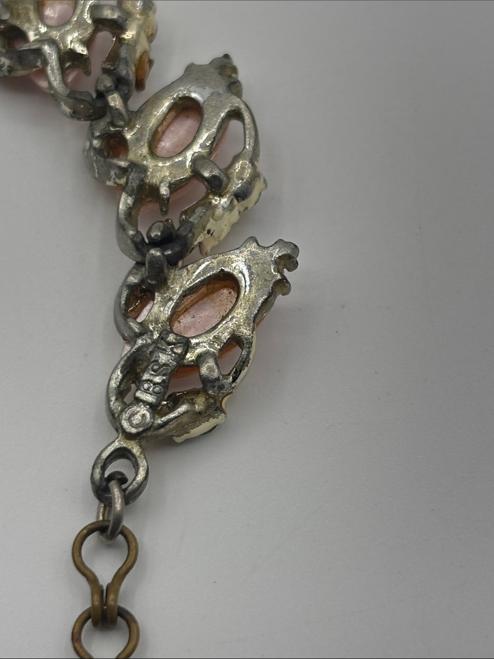 Early Vintage BSK Pretty in Pink Aurora Borealis Necklace JP473 - Picture 7 of 7